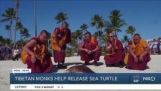 Tibetan monks help release sea turtle in Florida Keys
