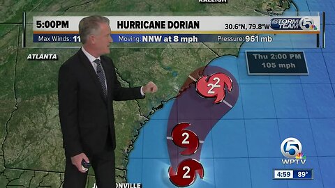 5 p.m. Wednesday update on Dorian