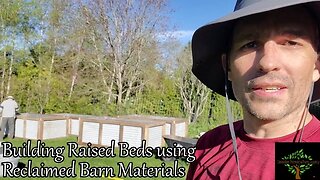 Building raised beds using reclaimed barn wood