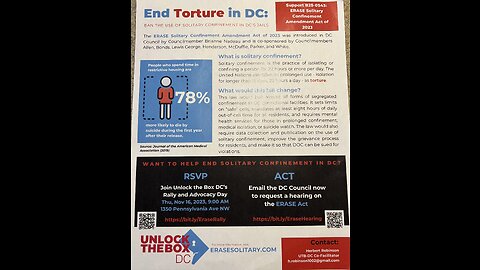 15 Days in Solitary Confinement is TORTURE, per United Nations! - November 18, 2023