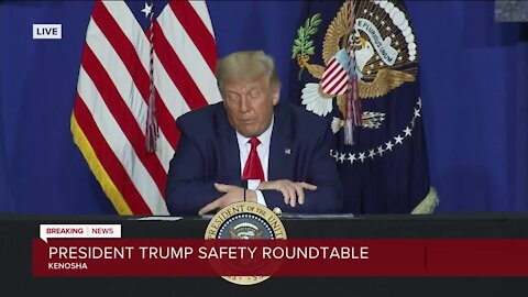 President Donald Trump announces funding for law enforcement, small businesses in Kenosha