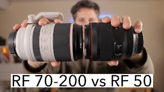 Canon RF 70-200mm vs RF 50mm | zoom vs fixed focal length | EOS R, R5 and R6 [4K]