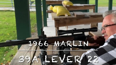 Marlin 39a lever action 22lr rifle with a Weaver K4 scope at the range. 1966 vintage
