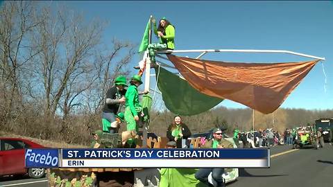 Thousands line highway for Erin's St. Patrick's Day Parade