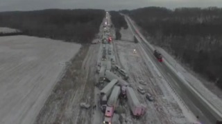 SCARY! Drone video captures massive pileup on icy freeway - ABC15 Digital