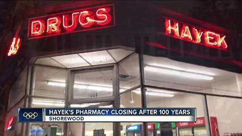 Shorewood's Hayek's Pharmacy closing after 100 years of business