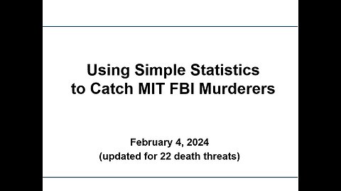 Using Simple Statistics to Catch MIT FBI Murderers updated