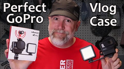 Perfect GoPro Vlog Case V2 Pro holds mic and light