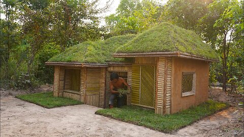 16Days Building Underground House,grass roof with Decoration Underground Bedroom
