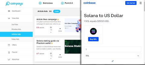 How To Get Free Solana SOL Cryptocurrency Watching Article Ads At Coinpayu & Instant Withdraw