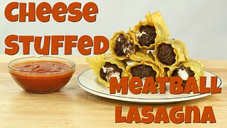 Simple lasagna recipes: Fried meatball lasagna bombs with cheese