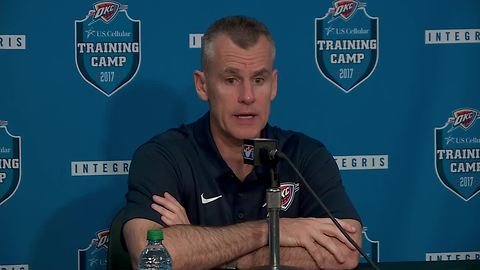 Coach Billy Donovan at Oklahoma City Thunder at media day