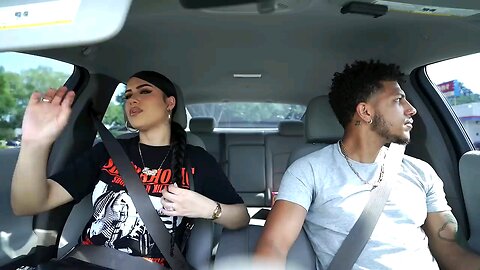 saying "I'm pregnant " and leaving the car . pregnant women prank. pregnant prank with boyfriend