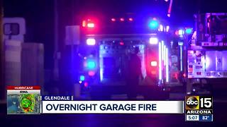 Garage catches fire in Glendale early Sunday