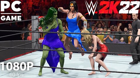 WWE 2K22 Wonder Woman vs. Supergirl vs. She-Hulk! - Formal Wear Match [60 FPS PC]