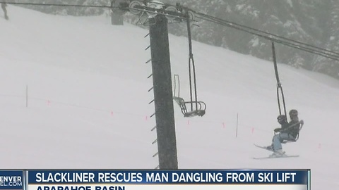 Man hanging by neck from Arapahoe Basin chairlift rescued by quick-thinking slackliner who cut strap