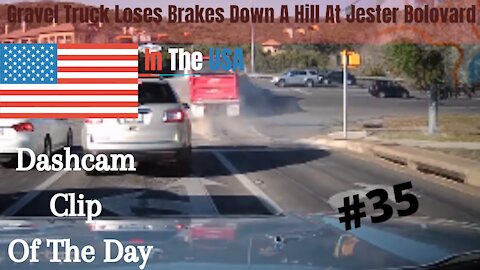 Dashcam Clip Of The Day #45 - World Dashcam - Gravel Truck Loses Brakes At Junction