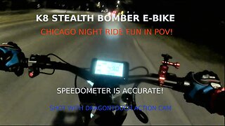 K8 STEALTH BOMBER ENDURO EBIKE : BIKE TRAILS & SPEEDING IN TRAFFIC 49MPH : CHICAGO NIGHT RIDER POV!