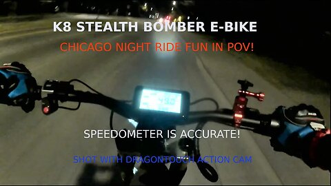 K8 STEALTH BOMBER ENDURO EBIKE : BIKE TRAILS & SPEEDING IN TRAFFIC 49MPH : CHICAGO NIGHT RIDER POV!