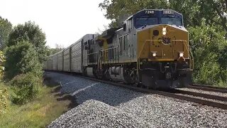 CSX M215 Autorack Train from Creston, Ohio September 23, 2023