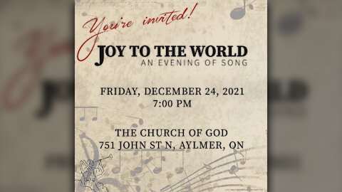 LIVE – Joy to the World, An Evening of Song – Aylmer, ON
