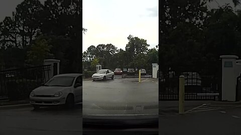 Woman driver CRASHES gate! 😂😆