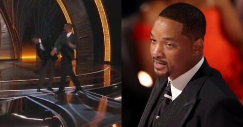 Will Smith Slaps Chris Rock in the Face on Stage at the Oscars AfterJoke About His Wife