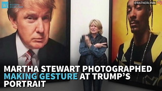 Martha Stewart Photographed Making Gesture At Trump’s Portrait