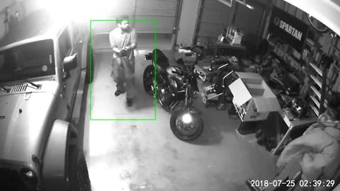 Suspect caught on camera crawling into garage, stealing items in Aurora