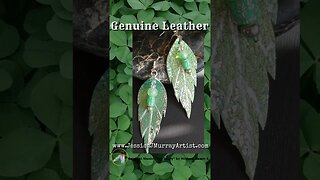 SEA GLASS, 3 inch, leather feather earrings