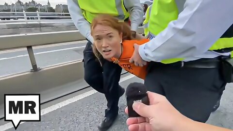 Powerful Climate Protest By Activist Being Arrested In London