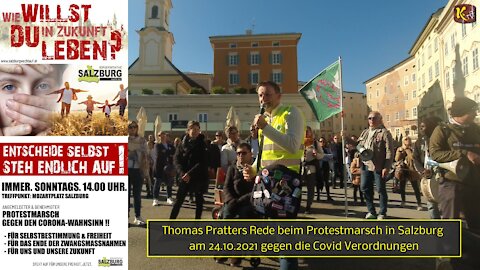 Thomas Pratters Rede beim Protestmarsch in Salzburg am 24.10.2021 gegen die Covid Verordnungen