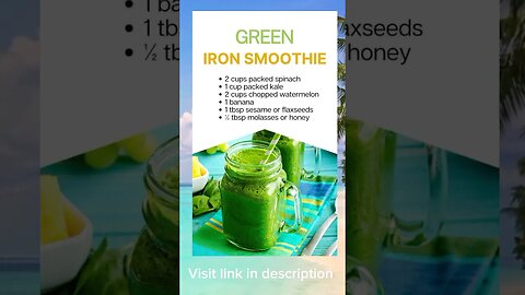 Green Iron smoothie | High Iron Smoothie Ingredients | Iron Rich Green Smoothie Recipes #Shorts