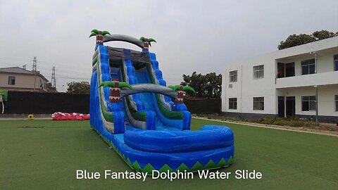 Blue Fantasy Dolphin Water Slide #inflatables #inflatable #trampoline #bouncer #catle #jumping