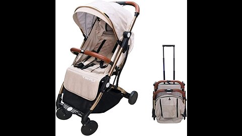 Tianrui Portable Stroller for traveling, easy folding type can use in airline cabinet, gold