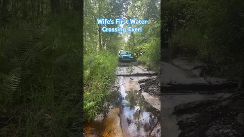 Wife’s First Water Crossing in Wrangler Rubicon! #shorts #jeep