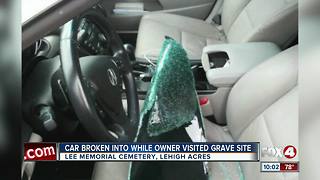 Woman's car broken into while she visits grave at Lee Memorial Cemetery
