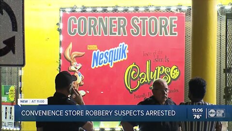 2 arrested after they rob two convenience stores in Tampa, police say