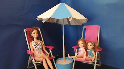 Doll Beach Umbrella DIY - Miniature Beach Umbrella DIY