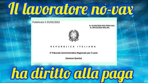 Tar del Lazio : META' STIPENDIO AL LAVORATORE SOSPESO !