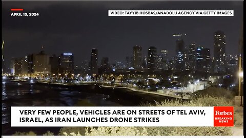 Very Few People, Vehicles Are On Streets Of Tel Aviv, Israel, As Iran Launches Drone Strikes