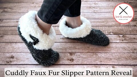 Cuddly Faux Fur Slippers Crochet Pattern Reveal