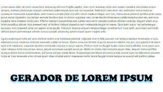 Gerador de LOREM IPSUM texto para TESTAR layout e tipografias