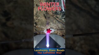 Lampwork Glass Beads: Winter Flowers