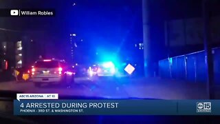 Four people arrested following protest in downtown Phoenix
