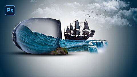 Photo Manipulation in Photoshop - Sea in Glass Photo Manipulation - Photoshop Tutorials