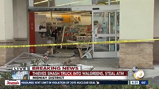 Truck crashes into Walgreens, thieves rip out ATM