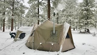 New Winter Campsite, Same Chill Vibe! More Snow On The Way