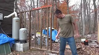 Framing The Walls Of My Off Grid Battery Storage Shed