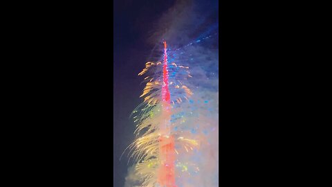 Burj khalifa fireworks happy new year 2024